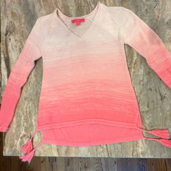 Women’s LILLY PULITZER Jody V-Neck Sweater HAVANA- PINK MARLED OMBRE. Size XS - Picture 10 of 15